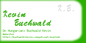 kevin buchwald business card